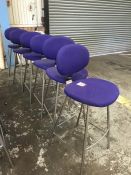 6no. Blue Fabric Chrome Framed Stools, Please Note: Buyer Must be Satisfied with the condition of