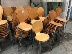 150no. Timber & Chrome Legged Stacking Chairs, Please Note: Buyer Must be Satisfied with the