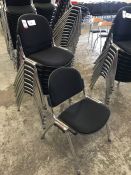 8no. Chrome Framed Black Stacking Chairs, Please Note: Buyer Must be Satisfied with the Condition of