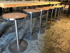 8no. Beech Effect Poser Table, 600mm Dia, 1070mm High, Please Note: Buyer Must be Satisfied with the