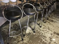 9no. Black Faux Leather Chrome Finished Stool, Please Note: Buyer Must be Satisfied with the