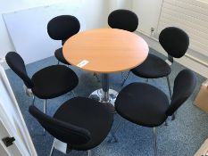 6no. Black Fabric Meeting Chairs & Light Beech Effect Table as Lotted