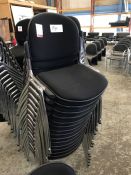 15no. Chrome Framed Black Stacking Chairs, Please Note: Buyer Must be Satisfied with the Condition
