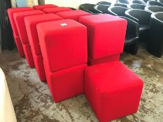 17no. Red Fabric Stools, 500 x 500 x 500mm, Please Note: Buyer Must be Satisfied with the