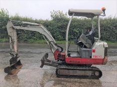 Stolen/Recovered 2013 Takeuchi TB016 Mini Excavator Complete with 1no. Bucket, 2787 Hours