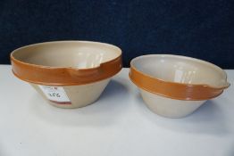 2no. Matching Ceramic Pouring Dishes, 300mm dia and 240mm dia