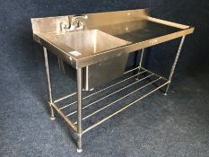 Stainless Steel 2-Tier Sink Unit, 1500 x 600 x 900mm