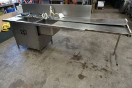 Stainless Steel Pass-Through Dishwasher Sink Unit