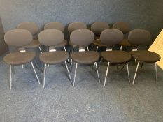 10no. Black Fabric Metal Framed Meeting Chairs