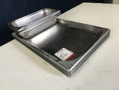 14no. Stainless Steel Gastronorm Trays 500x 330mm & 4no. Stainless Steel Gastronorm Pots 320 x