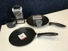 3no. Various Pans & Cheese Grater