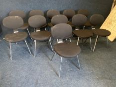 11no. Black Fabric Metal Framed Meeting Chairs
