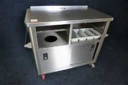 Mobile Stainless Steel Dummy Waiter with Waste Drop 1100 x 950 x 620mm