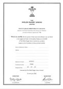 Welsh Rugby Union Jubilee Debentures Issued at £5,000, Designated Seat: U8 . 24 . 26, Valid Until