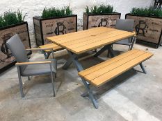 LG Outdoor Furniture Comprising; Siena 3 Seat Bench Code: SNA08, Siena 95 x 160cm Rectangular