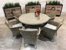 LG Outdoor Monaco Hazel Outdoor Furniture Comprising; 1no. Monaco Hazel 135cm Dining Table & 6no.