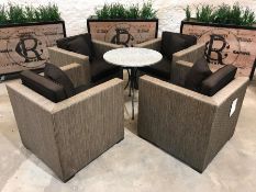 Boxed LG Outdoor Furniture Comprising; 4no. Key Largo Textweave Lounge Armchairs & Bistro Table