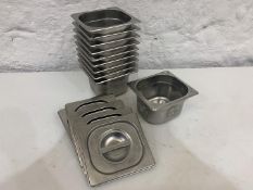 10no. Gastronorm Trays 135 x 150 x 100mm Complete with 5no. Lids