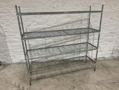 4-Tier Wire Shelving Unit 1660 x 1690 x 500mm, Please Note Shelves Appear Seized and Unable to be