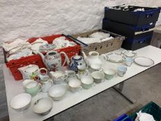 Large Quantity of Assorted Bone China and Fine China Teaware Comprising; Approx 10no. Teapots,