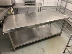 2-Tier Stainless Steel Prep Table 1800 x 800 x 800mm, Wear and Tear as Illustrated