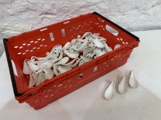 Approx 95no. Porcelain Tasting Spoons, Crate Note Included