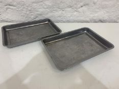 2no. Stainless Steel Trays 460 x 315 x 45mm