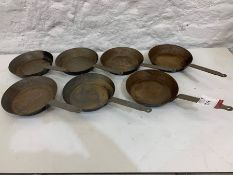 7no. Commercial Frying Pans as Lotted