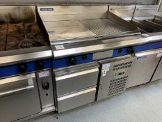 Blue Seal Chrome Gas Griddle with 2-Drawer Refrigerated Base, Natural Gas