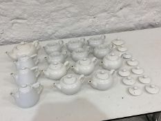 15no. Porcelain Teapots and 11no. Various Spare Lids