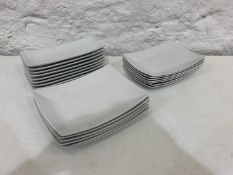 21no. Various Size Rectangular White Porcelain Plates