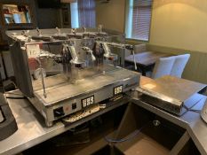 Fiorenzato Ducale 2G ELE Twin Head Espresso Machine Complete with Knock Out Drawer