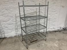 4-Tier Wire Shelving Unit 960 x 1700 x 590mm, Please Note Shelves Appear Seized and Unable to be