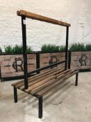 Double-Sided Timber Slatted Benches with Coat Hooks 1780 x 760 x 1780Hmm