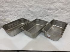 3no. Perforated Gastronorm Trays 500 x 300 x 150mm