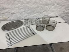 Various Kitchen Tray, Racks and Frying Baskets as Lotted