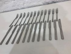 Set of 12no. Stainless Steel Starter Knives and 12no. Stainless Steel Starter Forks