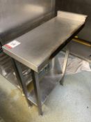 2-Tier Stainless Steel Prep Table with Splashback 300 x 700 x 980mm