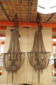 Lot of 2 Display Uttermost Lezzeno 3-Light Chandeliers.