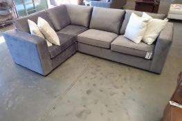 Decor-Rest 3-Piece 109" & 77" Sectional w/ RAF Loveseat, LAF Chair, Square Corner and (4) 22" Square