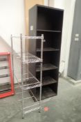 Lot of Metal Shelving Unit and Bookcase.