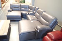 Marzelli 120" & 82" 5-Piece Sectional w/ LHF & RHF Chaise Lounges, Console, Armless Manual Recliner