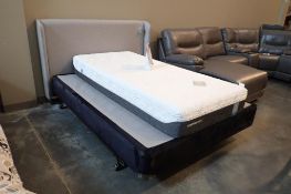 Aura Queen Headboard, Metal Frame and Boxspring- MATTRESS NOT INCLUDED.