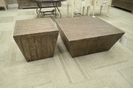 LH Imports Boho 35 1/2" Square Coffee Table and 22" Square End Table.