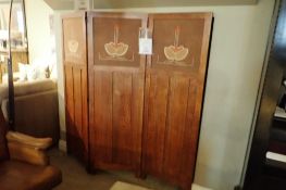 Stickley Embroidered 3-Panel 22"x69" Panels Screen.