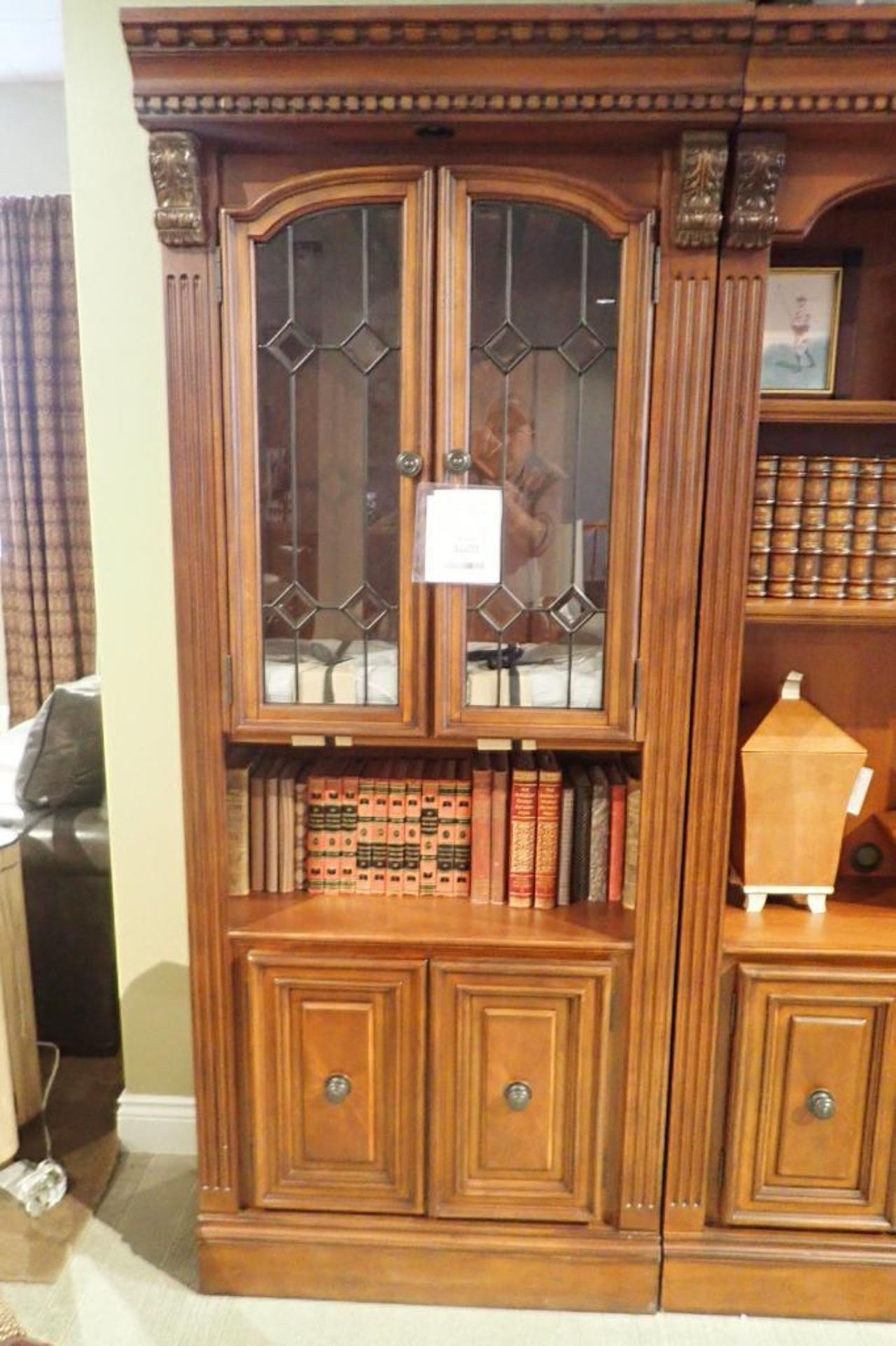 PHF 3-Piece Cabinet w/ Built-in Lights, (2) 32"x80" Leaded Glass w/Bevelled Accent Door Cabinets and - Image 2 of 10
