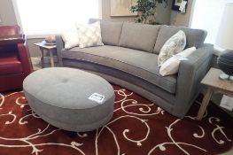 Decor-Rest Curved 89" Sofa w/ 49"x30" Ottoman (2) 20" Square Throw Pillows and (2) 22"x11" Throw Pil