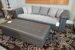 Stickley Chicago 98" Sofa w/ 60"x29" Ottoman and (6) 20" Square Throw Pillows.