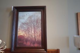 ASH Wood Framed 45"x34" Winter Light Picture.