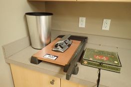 Lot of Paper Cutter, Hole Punch, Waste Basket and Memory Game.